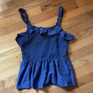 Dusty Purple Peplum Tank Top, Floral Embroidery